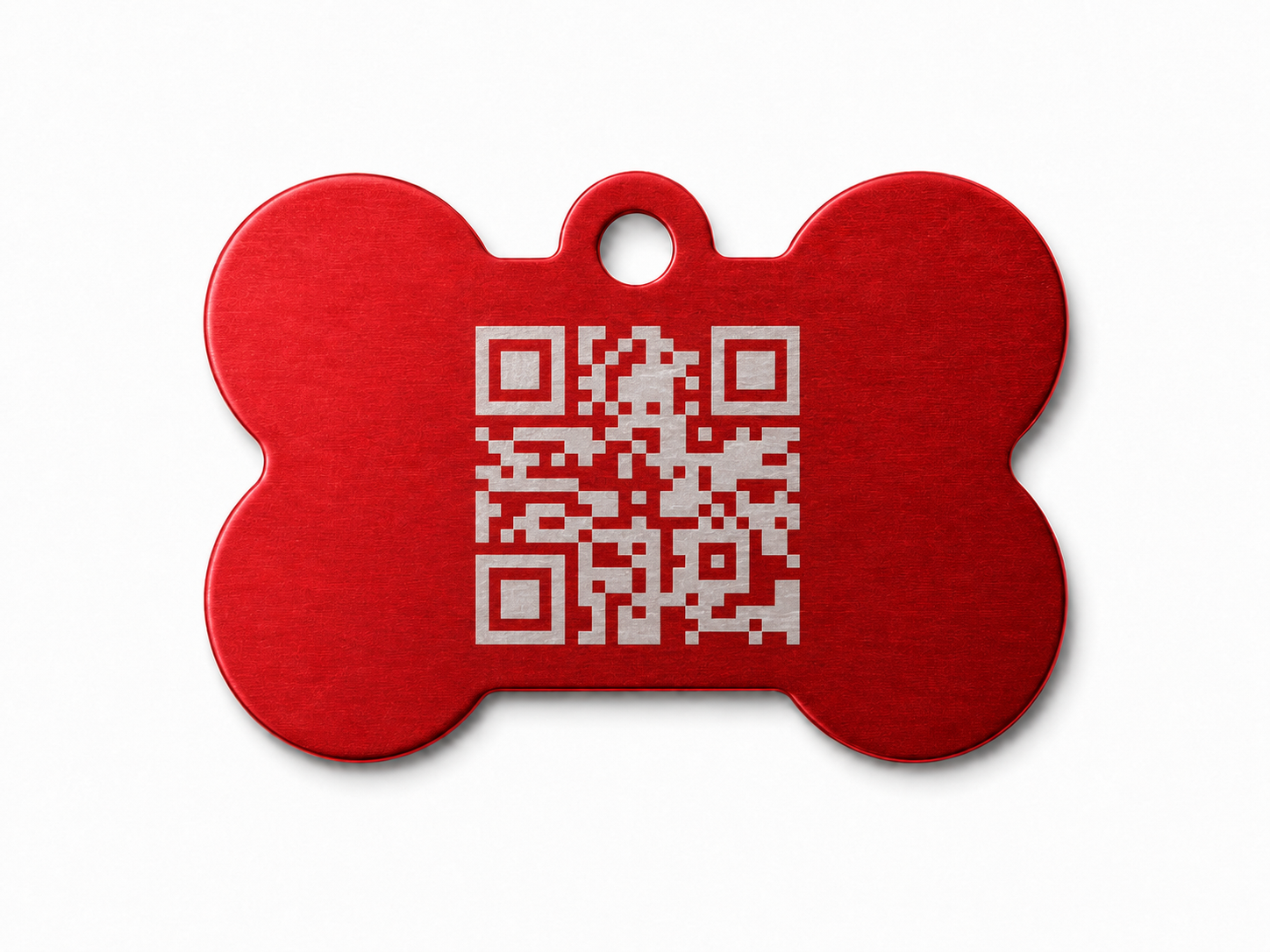 Plaquita metálica con código QR grabado